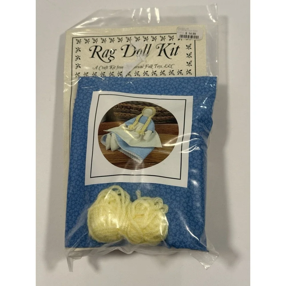 Rag Doll Craft Kit Historical Folk Toys LLC 4715 Blonde Blue Dress